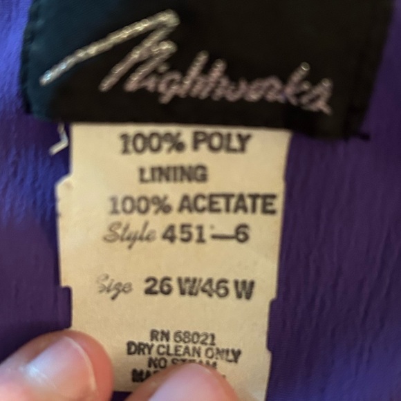 VTG Amazing 80s Lavender Pantsuit with Bling accents. By Nightworks Size 26w. - Picture 12 of 12